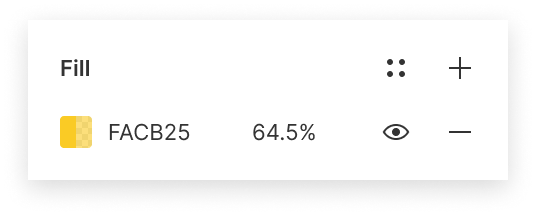 Image showing the Fill section of the properties panel with a fill applied