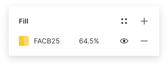 Image showing the Fill section of the properties panel with a fill applied