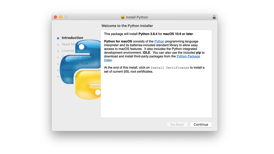 The macOS installation window.